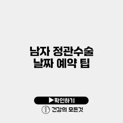 남자 정관수술 날짜 예약 팁