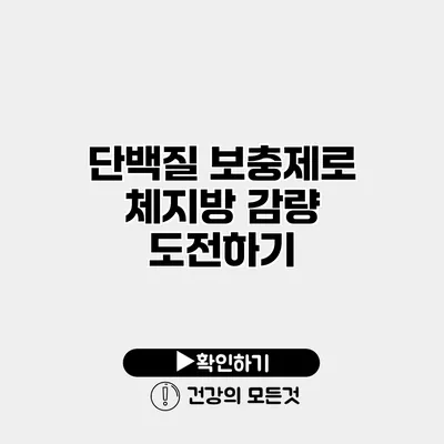 단백질 보충제로 체지방 감량 도전하기