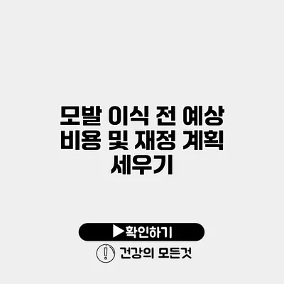 모발 이식 전 예상 비용 및 재정 계획 세우기