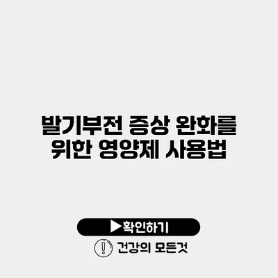 발기부전 증상 완화를 위한 영양제 사용법