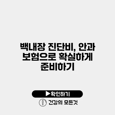 백내장 진단비, 안과 보험으로 확실하게 준비하기