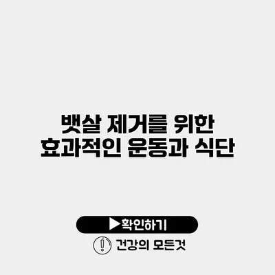 뱃살 제거를 위한 효과적인 운동과 식단