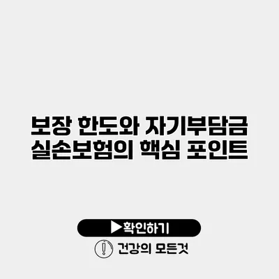 보장 한도와 자기부담금 실손보험의 핵심 포인트