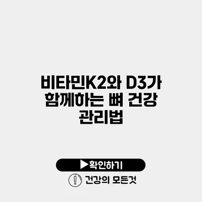 비타민K2와 D3가 함께하는 뼈 건강 관리법