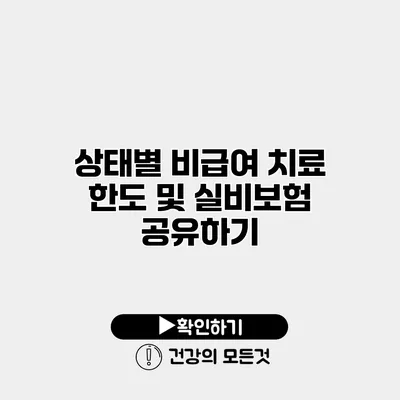상태별 비급여 치료 한도 및 실비보험 공유하기