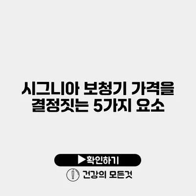 시그니아 보청기 가격을 결정짓는 5가지 요소