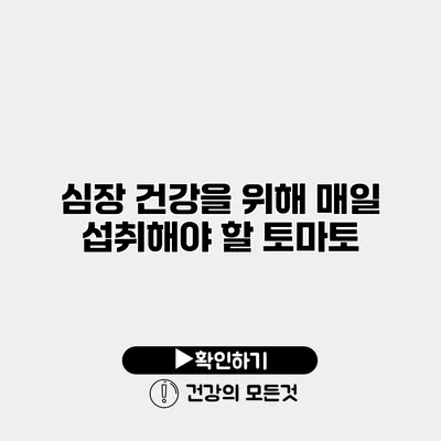 심장 건강을 위해 매일 섭취해야 할 토마토