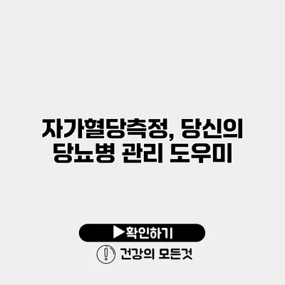 자가혈당측정, 당신의 당뇨병 관리 도우미