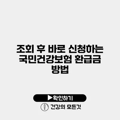 조회 후 바로 신청하는 국민건강보험 환급금 방법