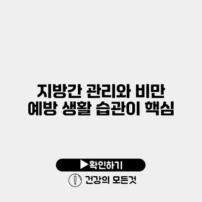 지방간 관리와 비만 예방 생활 습관이 핵심