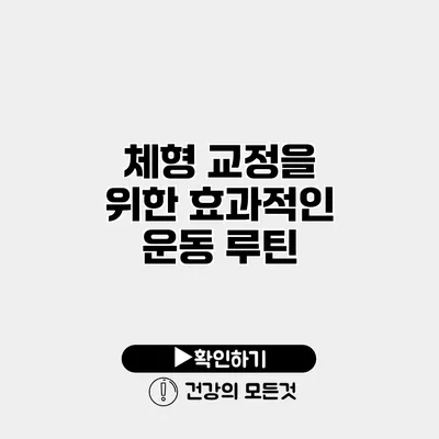 체형 교정을 위한 효과적인 운동 루틴