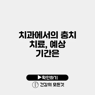치과에서의 충치 치료, 예상 기간은?