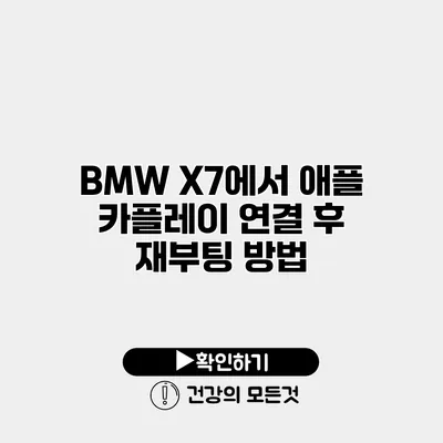 BMW X7에서 애플 카플레이 연결 후 재부팅 방법