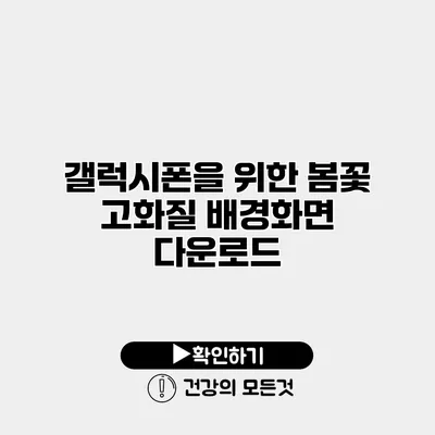 갤럭시폰을 위한 봄꽃 고화질 배경화면 다운로드