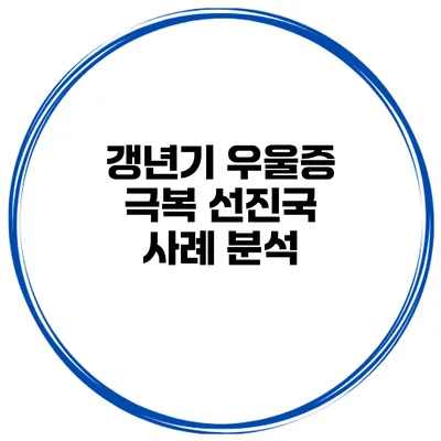 갱년기 우울증 극복 선진국 사례 분석