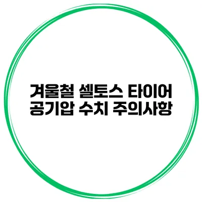 겨울철 셀토스 타이어 공기압 수치 주의사항