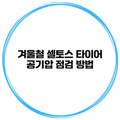 겨울철 셀토스 타이어 공기압 점검 방법
