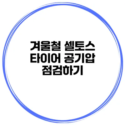 겨울철 셀토스 타이어 공기압 점검하기