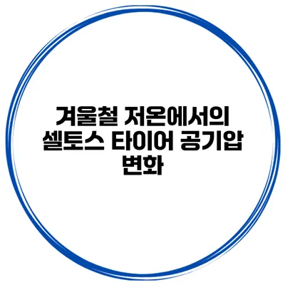 겨울철 저온에서의 셀토스 타이어 공기압 변화