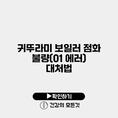 귀뚜라미 보일러 점화 불량(01 에러) 대처법