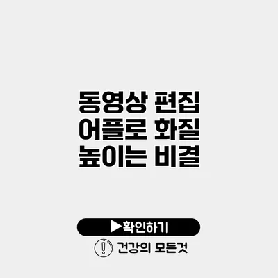 동영상 편집 어플로 화질 높이는 비결