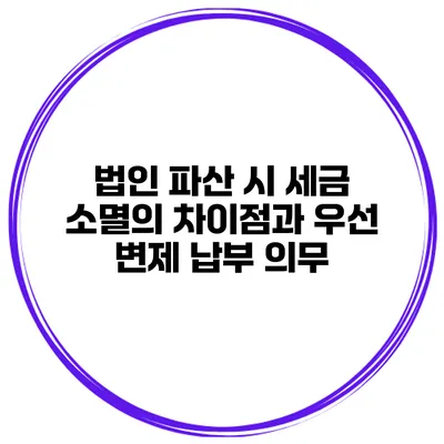 법인 파산 시 세금 소멸의 차이점과 우선 변제 납부 의무