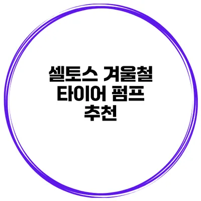 셀토스 겨울철 타이어 펌프 추천