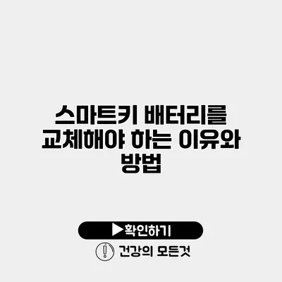 스마트키 배터리를 교체해야 하는 이유와 방법