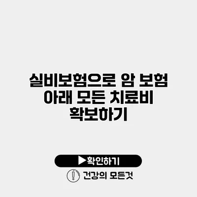 실비보험으로 암 보험 아래 모든 치료비 확보하기