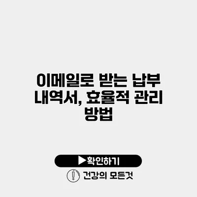 이메일로 받는 납부 내역서, 효율적 관리 방법