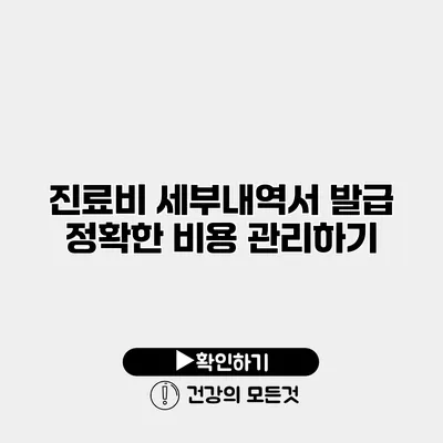 진료비 세부내역서 발급 정확한 비용 관리하기