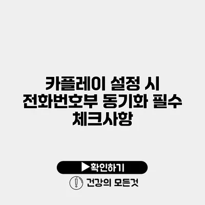 카플레이 설정 시 전화번호부 동기화 필수 체크사항